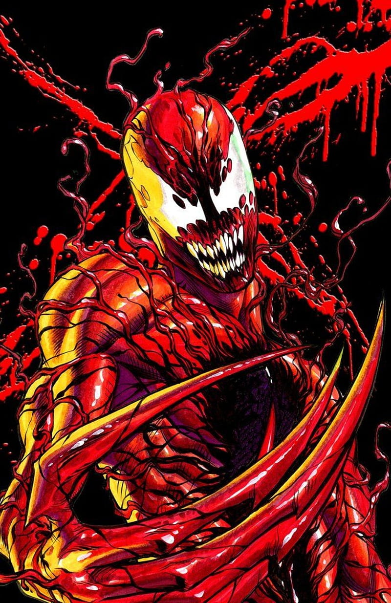 Carnage Red Venom, deadly venom, deadly weapon, destruction, let there be  carnage, HD phone wallpaper