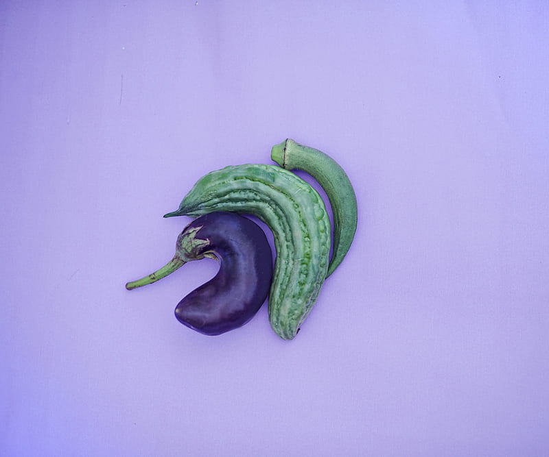 green chili on purple textile, HD wallpaper
