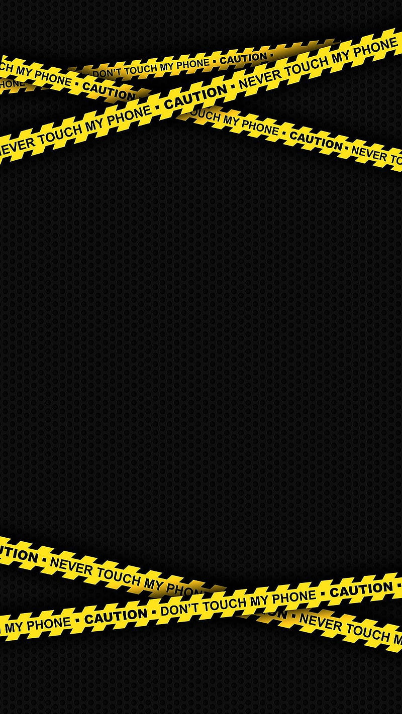Dont touch my phone, black, caution, dont touch, sayings, screen, yellow, HD phone wallpaper