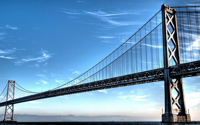 San Francisco Bay Bridge-natural landscape, HD wallpaper