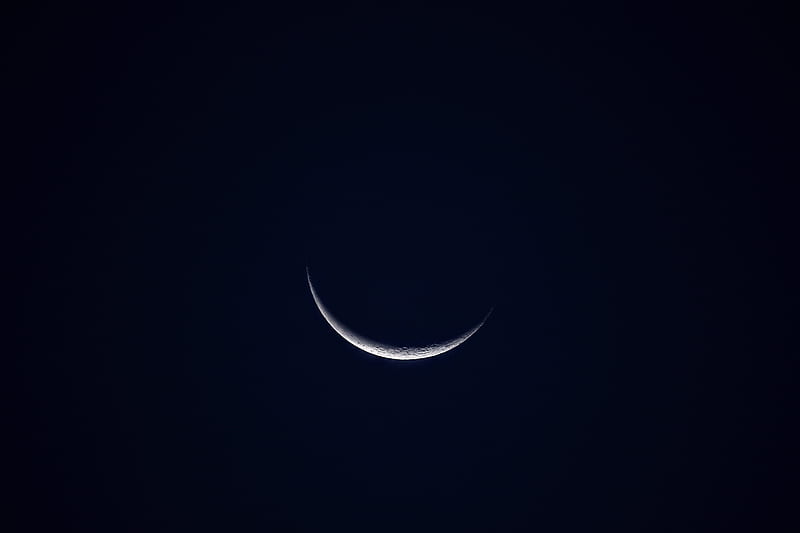 Crescent Moon Night Sky , moon, sky, night, nature, HD wallpaper