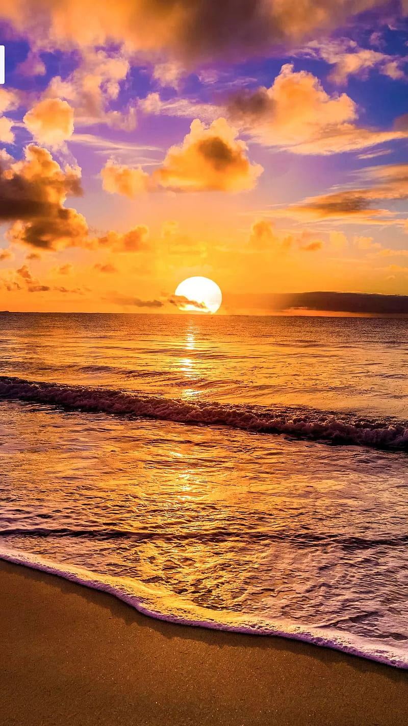 Beach sunset, sea, evening, HD phone wallpaper