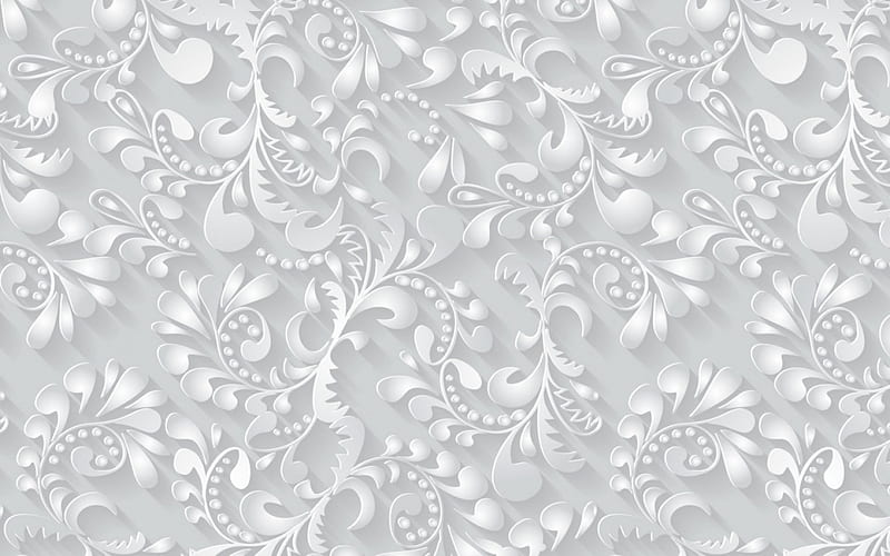 Texture, pattern, flower, paper, white, HD wallpaper