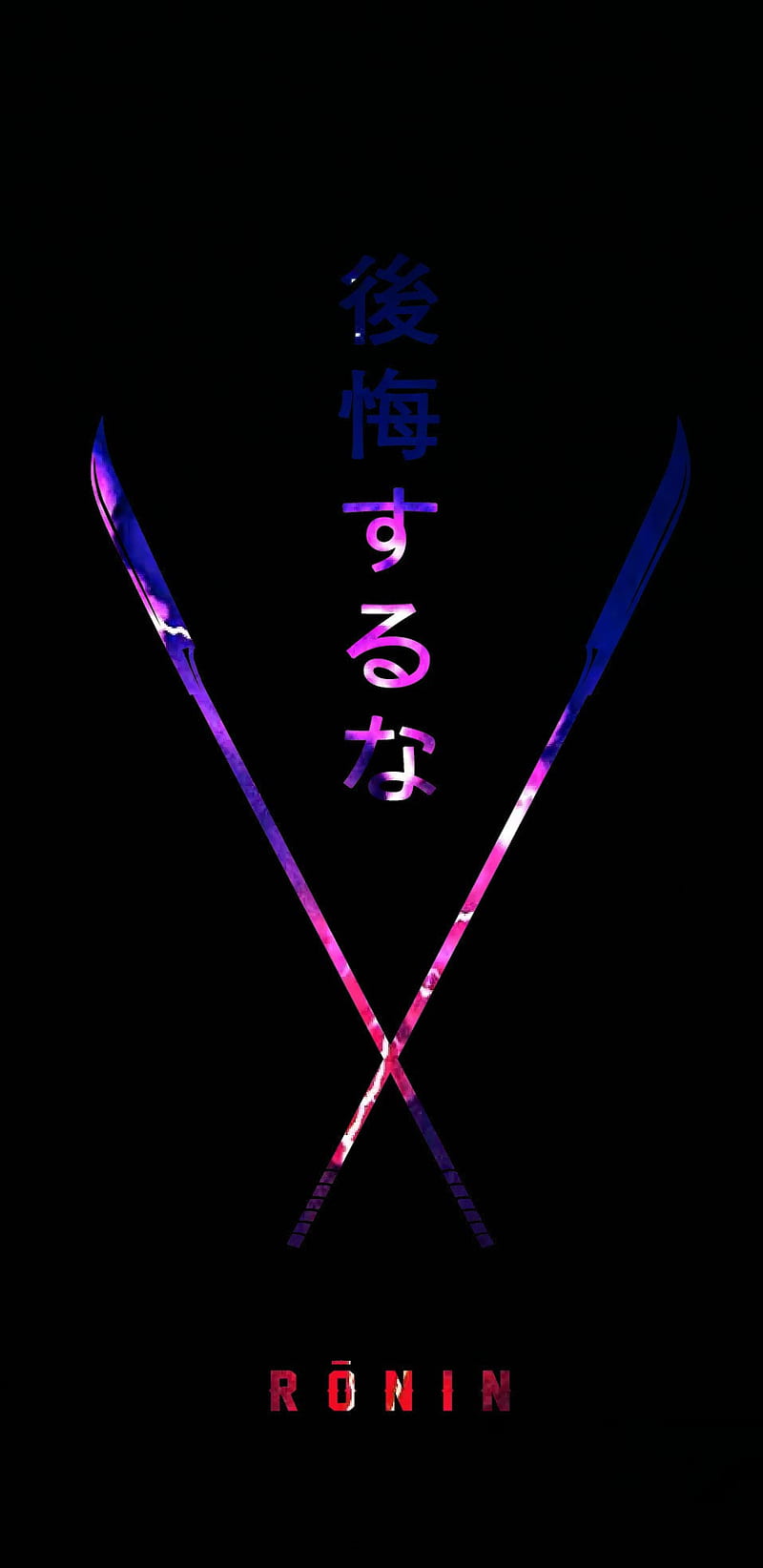 Ronin, logo, neon, pink, swords, ultra, HD phone wallpaper