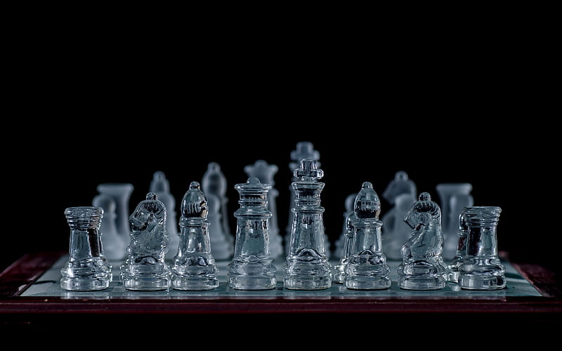 Beautiful Grayscale Closeup Shot of Clear Glass Chess Pieces-perfect for Mobile  Wallpapers Stock Image - Image of macro, background: 192740149