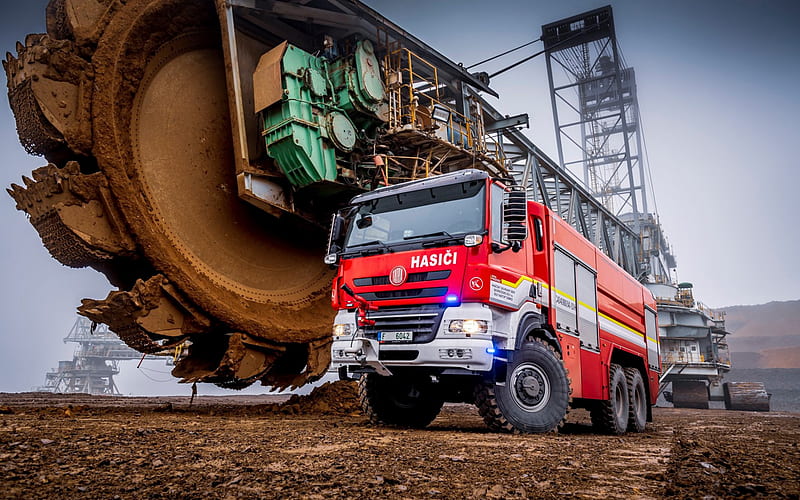 TATRA Phoenix, 6x6, Fire Truck, special trucks, phoenix fire truck, czech trucks, TATRA, HD wallpaper