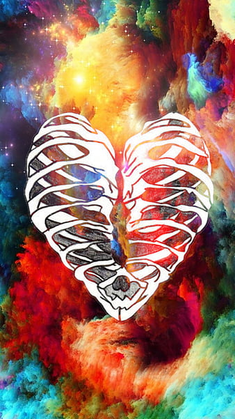 Heart, anatomy, bone, colors, galaxy, iphone, medicine, red, tumblr, HD  phone wallpaper | Peakpx
