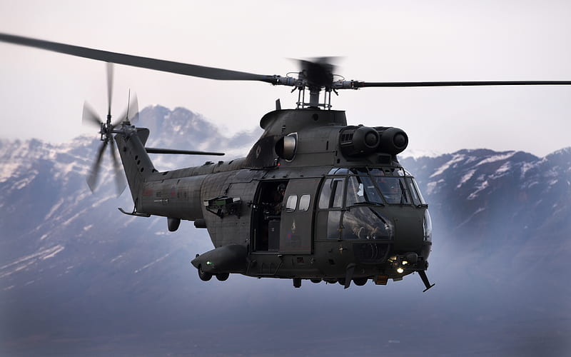 SA 330 Puma, Aerospatiale, French military helicopter, transport helicopter, HD wallpaper
