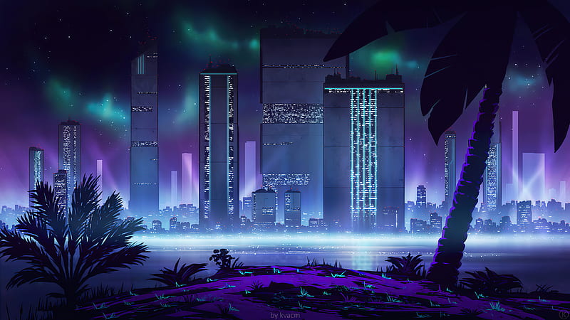 Neon Lights City Cyberpunk Buildings Neon, HD wallpaper