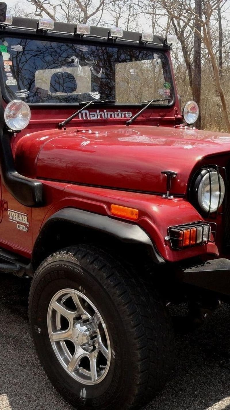 Mahindra Thar Driving On The Road, mahindra thar, road, maroon, van, HD ...