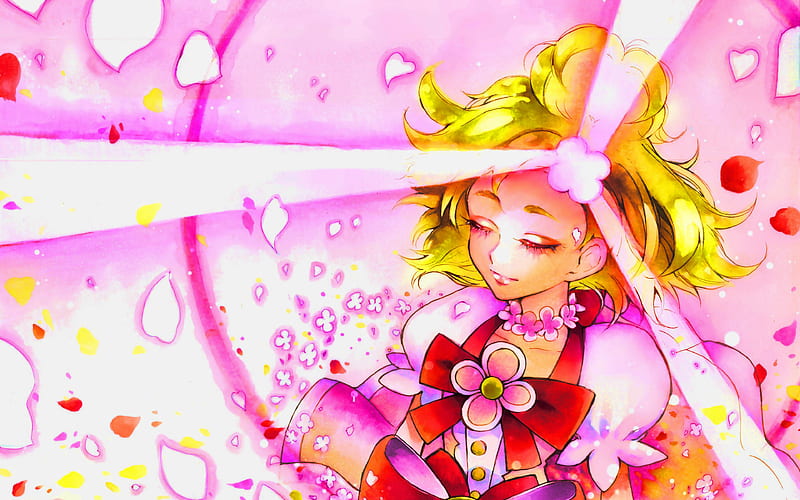 Haruno Haruka abstract art, Go Princess Precure, Pretty Cure, Haruka Haruno, HD wallpaper