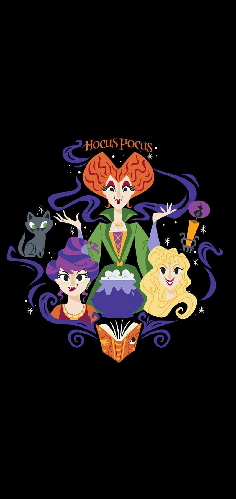 Hocus Pocus Phone Wallpaper with Max Allison Dani Billy and   Halloween wallpaper iphone backgrounds Halloween wallpaper cute Halloween wallpaper  backgrounds