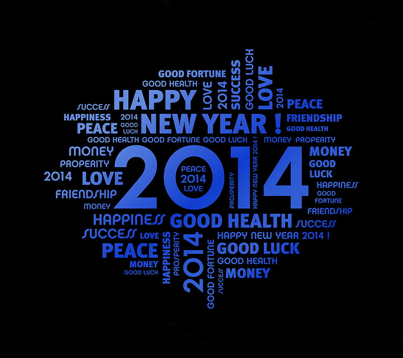 Year 2014, fortune, happiness, health, luck, new year, peace, success, HD wallpaper