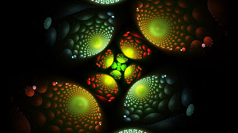 Colorful Fractal Glow Spirals Trippy, HD wallpaper