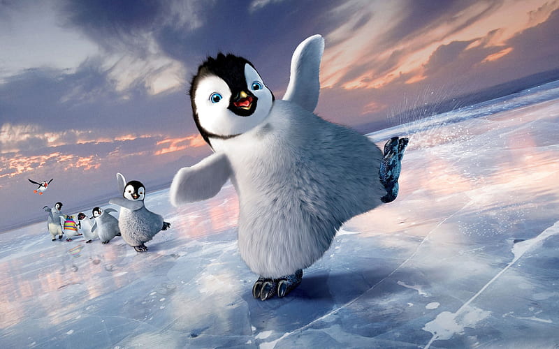 Happy Feet 3, 2017, 3d penguins, new cartoons, ice, winter, HD wallpaper