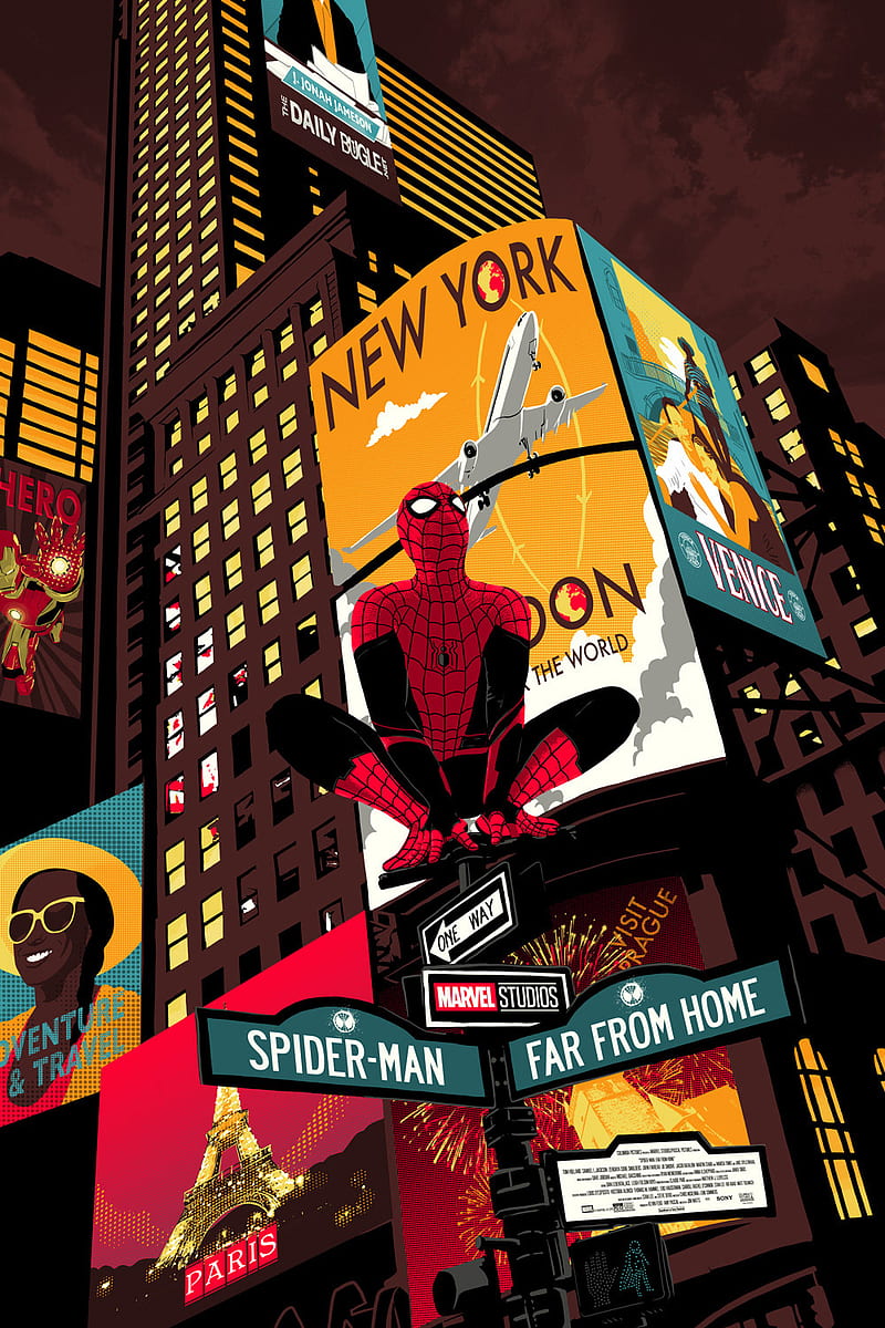 Spiderman FFH, far from home, marvel, mcu, tom holland, HD phone wallpaper