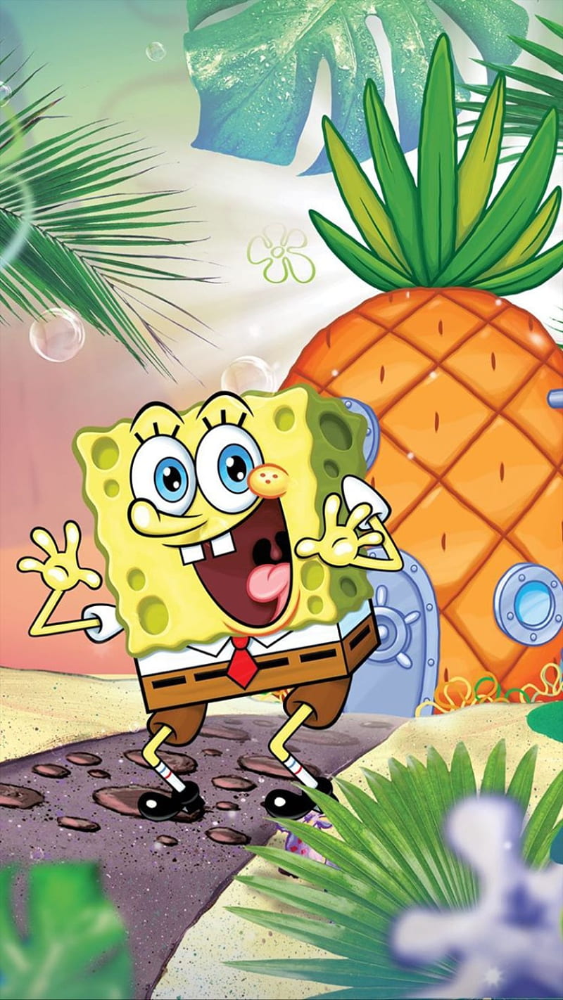 Spongebob Happy, happy, mobile , nickelodeon, spongebob, HD phone wallpaper