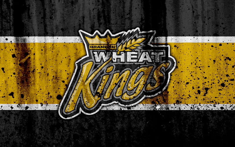 Brandon Wheat Kings grunge, WHL, hockey, art, Canada, logo, stone texture, Western Hockey League, HD wallpaper