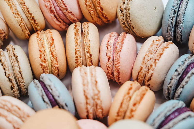French macaroons with different colors, HD wallpaper