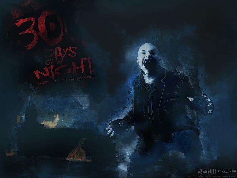 30 Day of Night, movie, fangs, vampire, blood sucking, blood, HD wallpaper