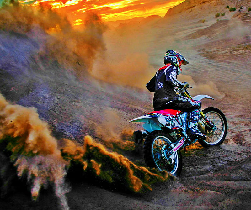 Motocross, motorcycle, sand, HD wallpaper