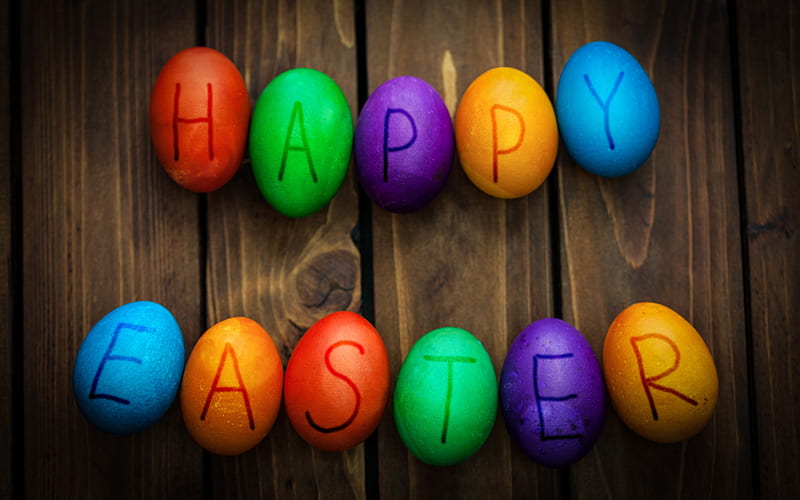 Happy Easter, April 1, April 8, 2018, spring, Easter eggs, congratulations, HD wallpaper