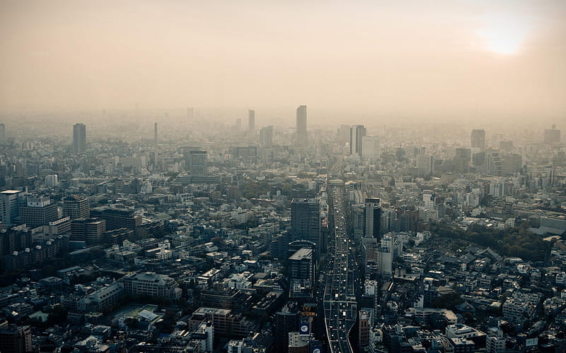 Smog City-city graphy, HD wallpaper
