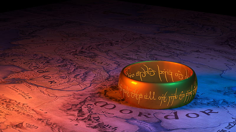 LOTR - The Ring 2, gondor, midearth, lord, tolkien, rings, rohan, mordor, lotr, ring, map, HD wallpaper