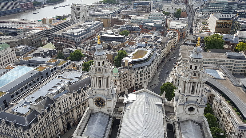 View from the top of St. Paul Cathedral, London, London, Saint, buildings, UK, Paul, Cathedral, England, HD wallpaper
