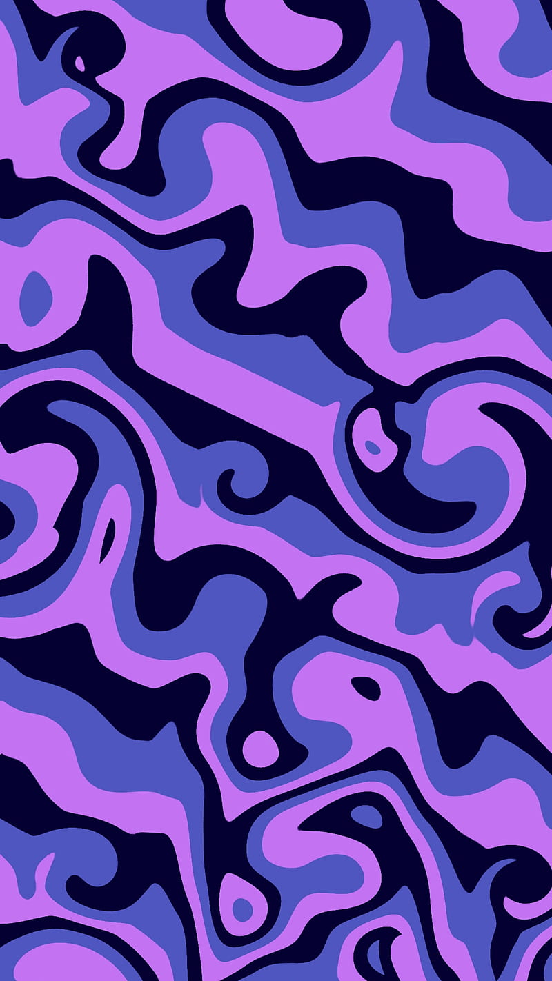 Flat Abstract, Flat, QUBIX, abstract, black, blue, color, colourful, paint, painting, pattern, purple, HD phone wallpaper