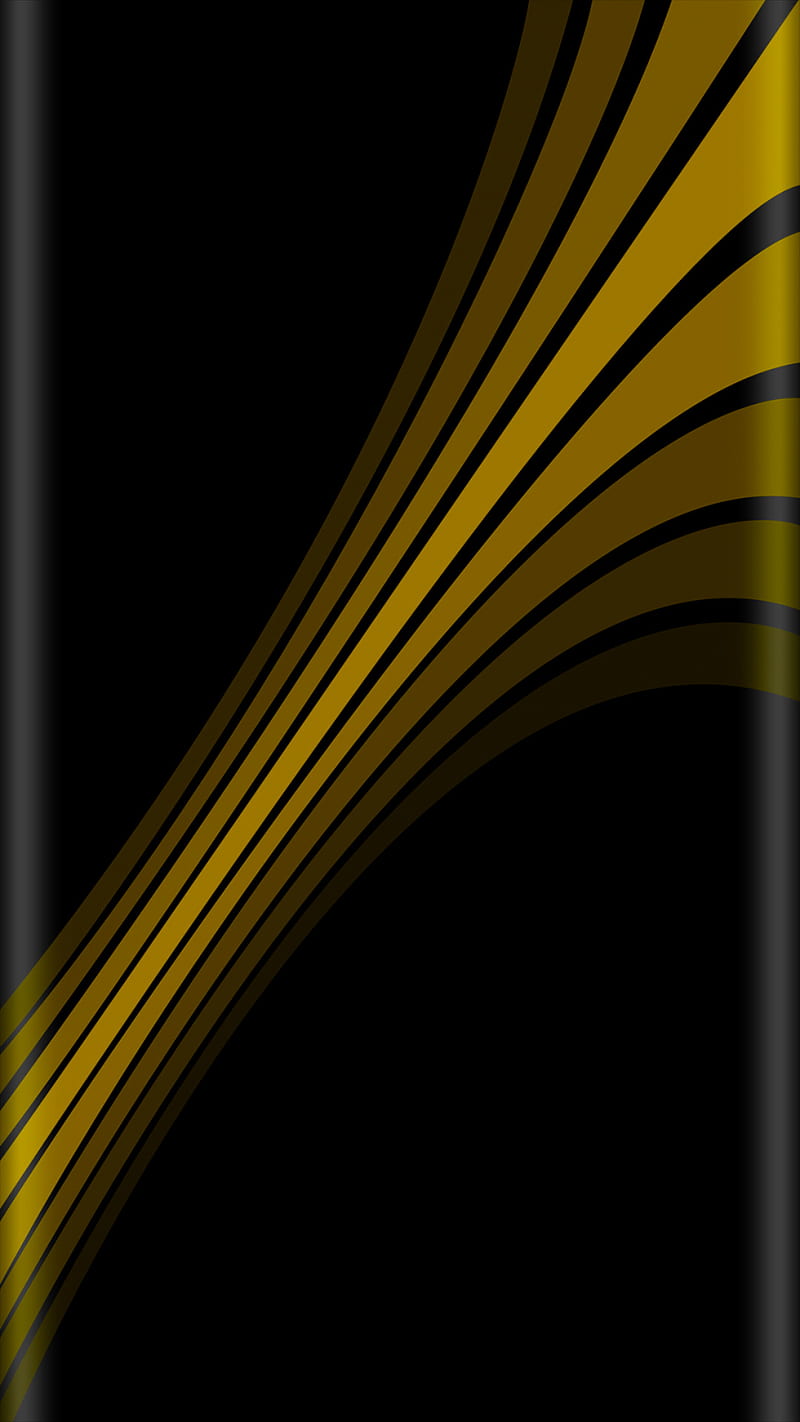 Samsung galaxy edge, abstract, curved, desenho, edges, lines, yellow, HD phone wallpaper