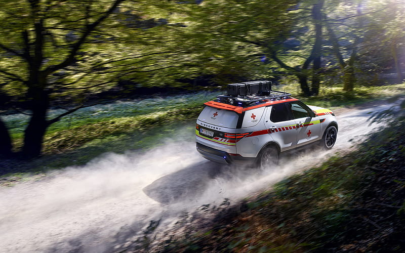 2018, Land Rover Discovery, Red Cross Emergency Response rear view, lifeguards, special cars Land Rover, HD wallpaper