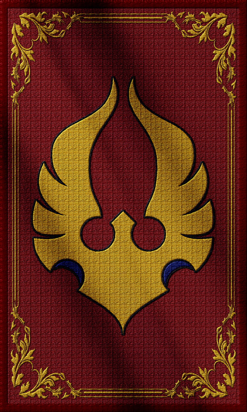 Sindorei banner, blood elf, elven, fabric patch, flag, gold, horde, red, silvermoon, warcraft, HD phone wallpaper