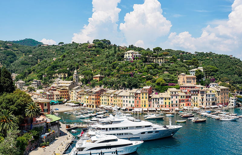 home, Bay, yachts, Italy, Portofino, Liguria for , section город, HD wallpaper