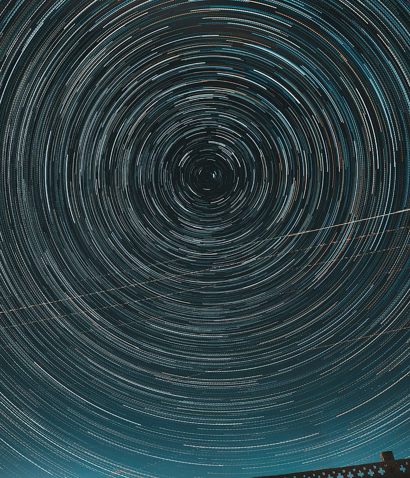 starry sky, long exposure, swirling, motion, light, night, HD phone wallpaper