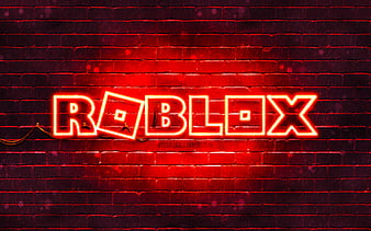 Roblox red logo red brickwall, Roblox logo, online games, Roblox neon logo, Roblox, HD wallpaper