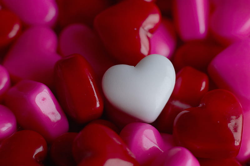 Hearts, love, white, red, HD wallpaper | Peakpx