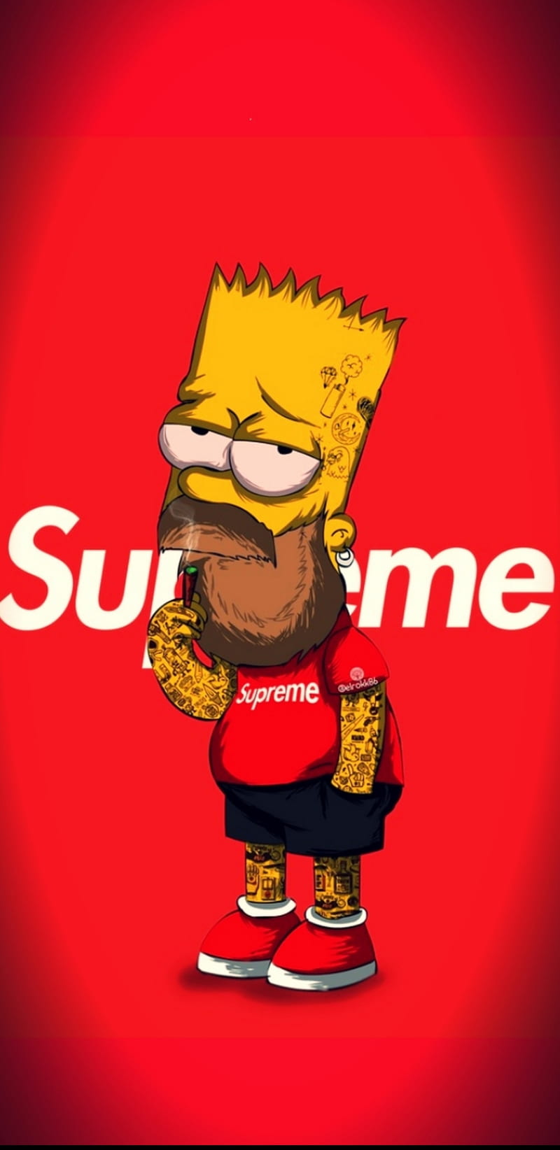 HD wallpaper The Simpsons Bart Simpson Products Supreme Supreme Brand   Wallpaper Flare