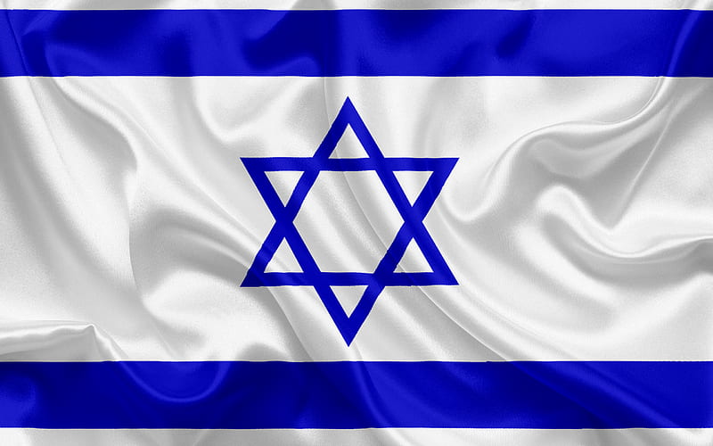 Israeli flag, Israel, East, national symbols, silk flag, Star of David, HD wallpaper