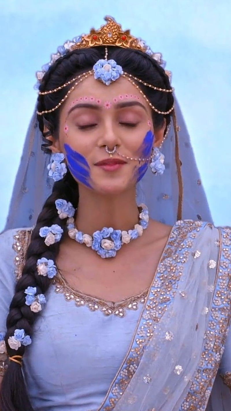 Mallika Singh, love, peace, sacrifice, star bharat, krishna, radha, god, HD phone wallpaper