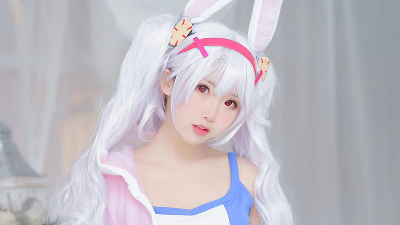 Blue and White Cosplay Masked Hair - wide 4