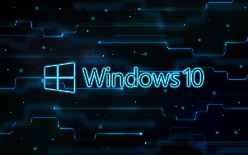 Windows 10, creative, digital art, blue background, logo, Windows 10 logo, Microsoft, HD wallpaper