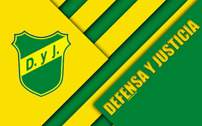 Defensa y Justicia, Argentine football club material design, yellow green abstraction, Buenos Aires, Florencio-Varela, Argentina, football, Argentine Superleague, First Division, HD wallpaper