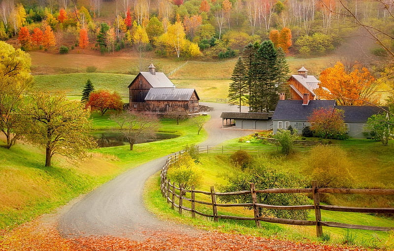 Autumn village, village, nature, autumn, HD wallpaper | Peakpx