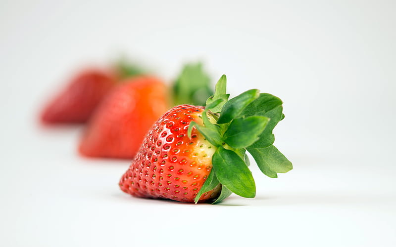 strawberry fresh fruit, berries, close-up, fruits, HD wallpaper