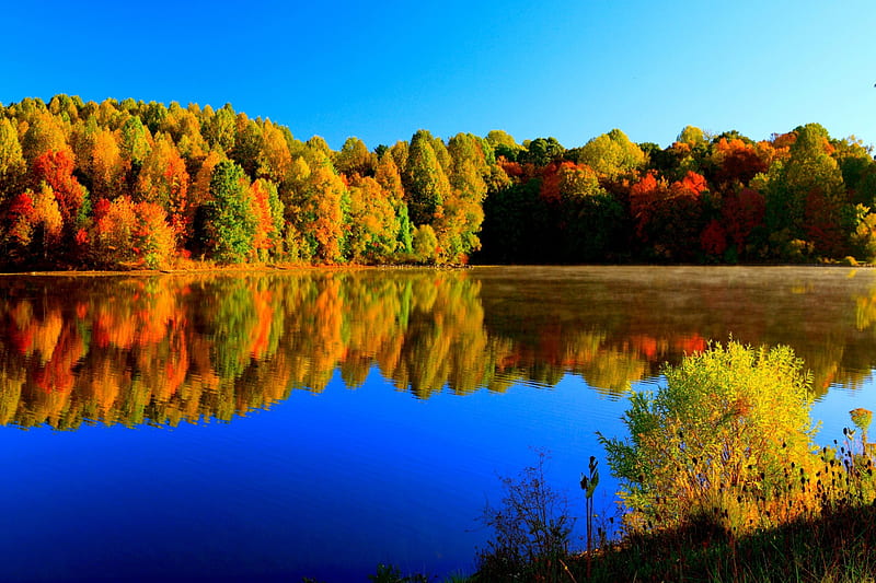 LAKE in REFLECTION, autumn, nature, reflections, lake, HD wallpaper ...