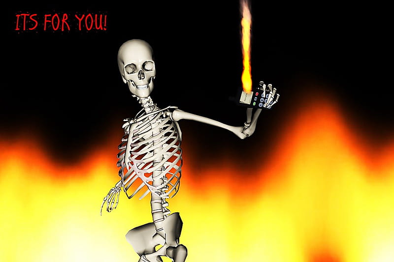 Its For You, creepy, skeleton, wow, cell phone, HD wallpaper