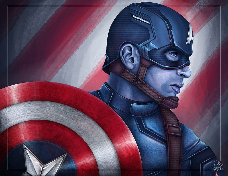 Captain America In Civil War, captain-america, captain-america-civil-war, artwork, superheroes, HD wallpaper