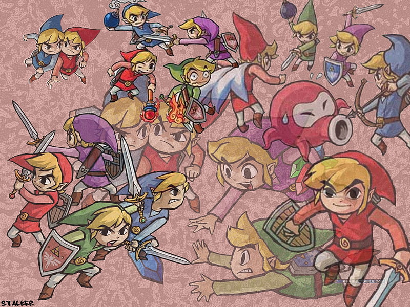 The many personality's of Toon Link, from the legend of zelda, legend of zelda, toon link, of toon link, HD wallpaper