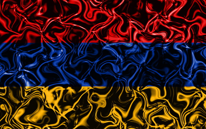 Flag of Armenia, abstract smoke, Asia, national symbols, Armenian flag, 3D art, Armenia 3D flag, creative, Asian countries, Armenia, HD wallpaper